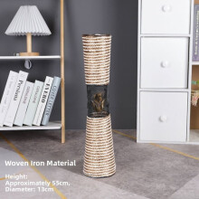 Ceramic Vase for Dried Flowers, Rattan Woven Iron Art Resin Pot, Nordic Style Living Room Bedroom Decor