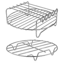 Suporte para Air Fryer e Grelha de BBQ 2 Peças Inoxidável, Resistente ao Calor para Forno até 500C, Acessório para Espetinhos de Churrasco