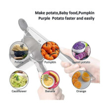 Potato Masher with 3 Detachable Plates, Stainless Steel Kitchen Tool for Mashed Potatoes, Vegetables Baby Food