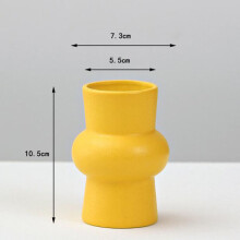 Ceramic Vase Yellow for Living Room Flower Arrangement, Home Decor Hydroponics Planter, Decorative Container for Plants
