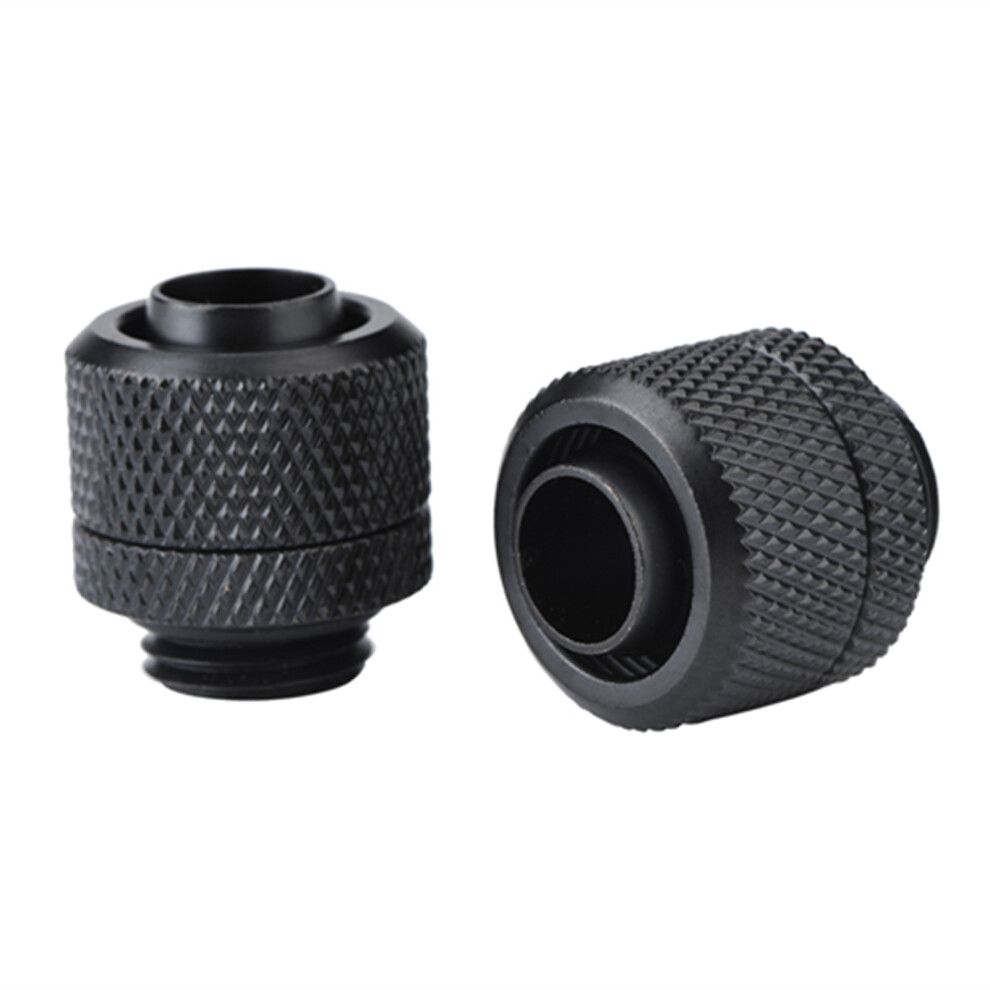 2Pcs Brass G1/4 Tube Connector Black 7055741784972