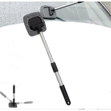 Expandable Windshield Window Cleaner with Retractable Handle, Microfiber Pad and Spray Bottle for Car and Home Glass
