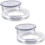 Anel de Fixação para Guarda-Sol Compatível com Mesas de Vidro de 2 Polegadas, Silicone Transparente Antiderrapante, 2 Unidades com Tampa 1