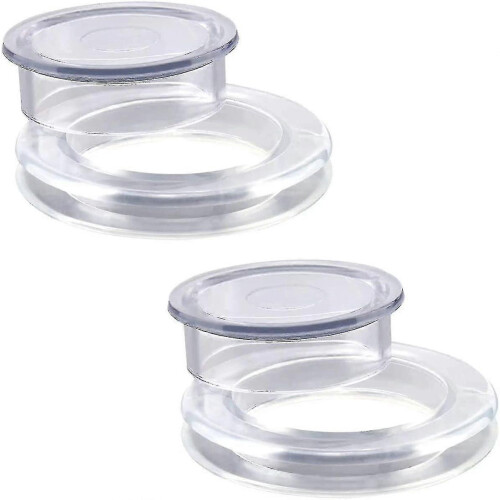 Anel de Fixação para Guarda-Sol Compatível com Mesas de Vidro de 2 Polegadas, Silicone Transparente Antiderrapante, 2 Unidades com Tampa