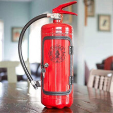 Wall Mounted Wine Cabinet with Fire Extinguisher Design, Red Decorative Mini Bar Hidden Storage Shelf