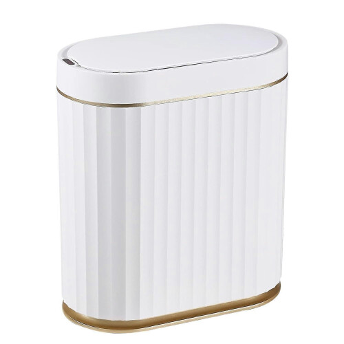 Sensor Bin with Smart Motion Sensor, 8L Narrow Design, IPX5 Waterproof for Bathroom Office Use
