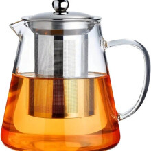 Glass Teapot with Stainless Steel Filter 750ml for Home Tea Brewing, Heat Resistant Borosilicate Glass, Dishwasher Safe