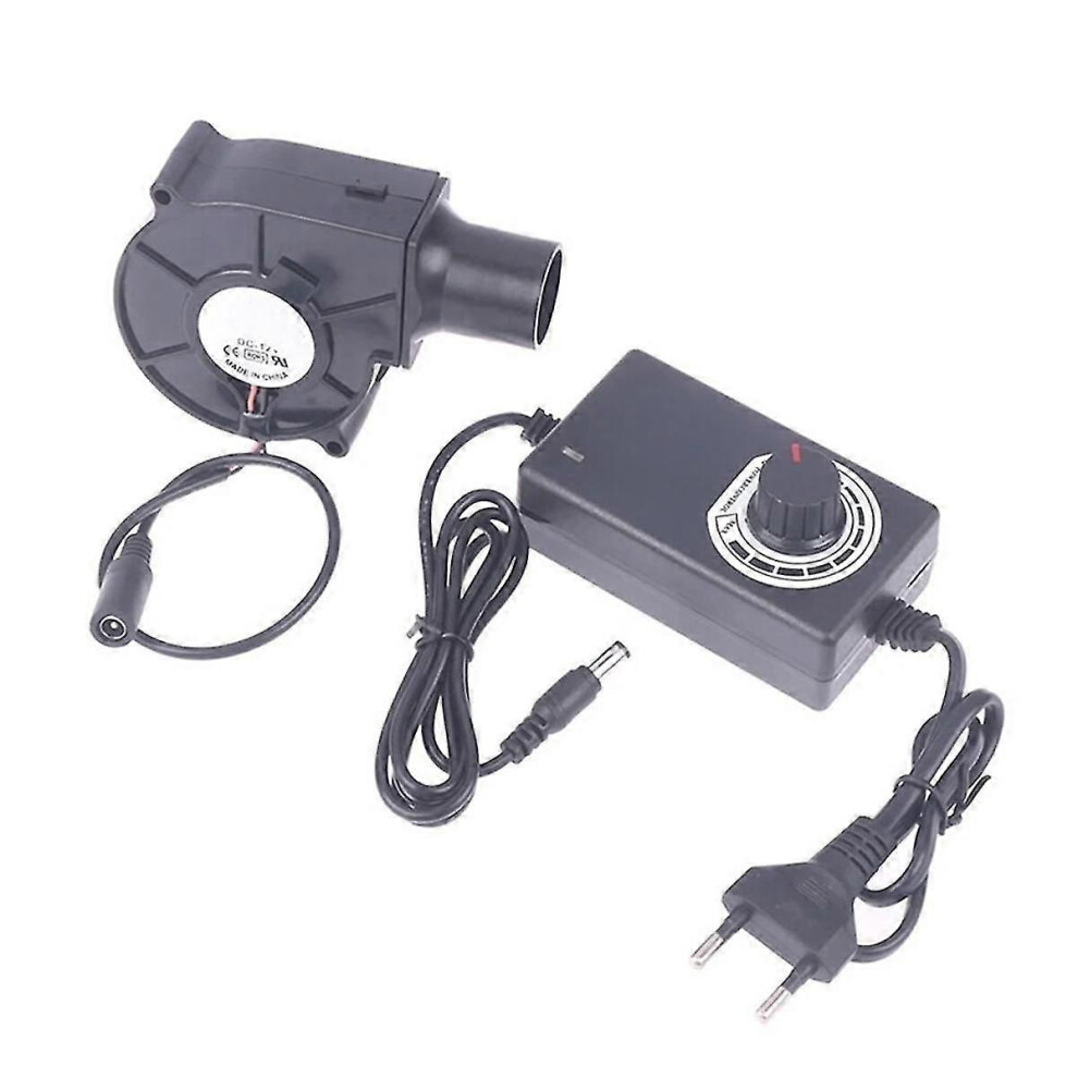 Dc Blower Fan 2500Rpm Variable Speed With Eu Plug For Outdoor Bbq, Car Ventilation, 5V/12V/24V Input 6901508408807