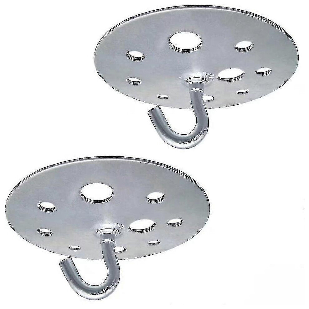 Ceiling Hook With 100Kg Load Capacity, 90Mm Galvanised Iron Base Stainless Steel Screws For Secure Mounting (2 Pack) 6901508408678
