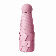 Capsule Umbrella for Rain and Sun, 99% UV Protection, 5-Fold Compact Design, 90cm Canopy, Pink