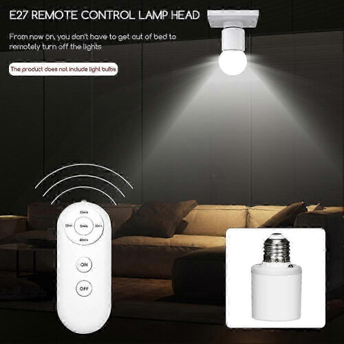 Wireless Remote Control Lamp Holder with Timer for Home Use, E27 Bulb Base Remote, Countdown Function 2