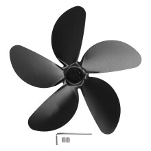 Fireplace Fan Blades - Compatible with Wood Burning Stoves - 5-Blade Aluminium Alloy Replacement, Heat-Powered