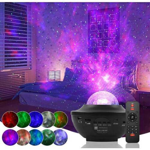 Starry Sky Projector with Bluetooth Speaker, Remote Control, Timer for Bedroom Ceiling & Nursery Night Light