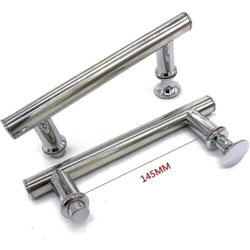 2 Pcs 145mm (14.5cm) Chrome Abs Shower Door Handle, Hole To Hole 1