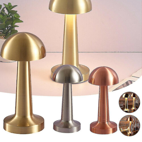 (Bronze, Dumbbell) Rechargeable Led Table Lamp Touch Sensor Desk Bedroom Restaurant Bar Dcor 1