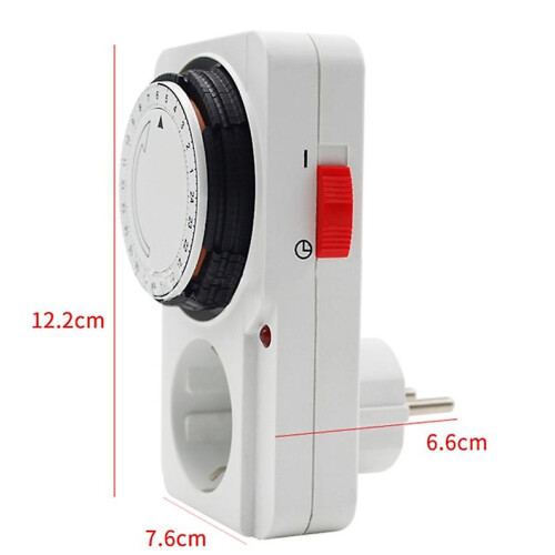 24 Hour Segment Timer with UK Plug, White - Energy Saving Compact Design for Lights Appliances 2