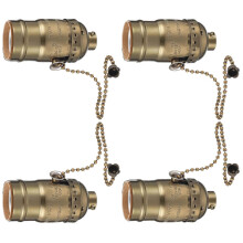 E26 Lamp Holder, 4-Pack Aluminium Socket Adapter with Tool-Free Zipper Switches for Household and Commercial Lighting