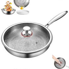 Titanium Frying Pan 30cm with Lid, Non-Stick Scratch Resistant, Oven Safe to 260C
