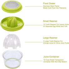Spremiagrumi Manuale 4 in 1 con Contenitore 400ml, Materiali Alimentari e Base Antiscivolo