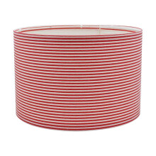 Fabric Lampshade for E27 Bulbs, 30cm Red Cloth Shade with Iron Frame, Bedside or Living Room Table Lamp Cover