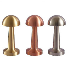 (Bronze, Mushroom) Rechargeable Led Table Lamp Touch Sensor Desk Bedroom Restaurant Bar Dcor