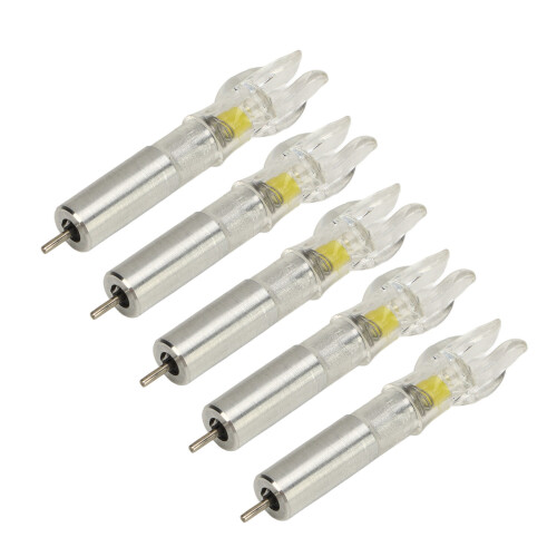 5PCS LED Lighted Nocks for 6.2mm Arrows, Yellow, Easy Install