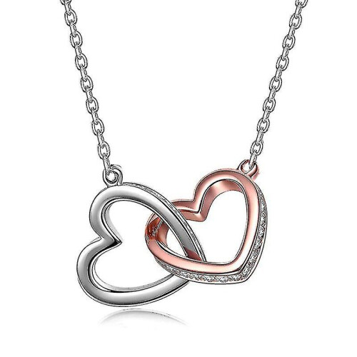 (silver)Necklace For Girlfriend Double Necklace