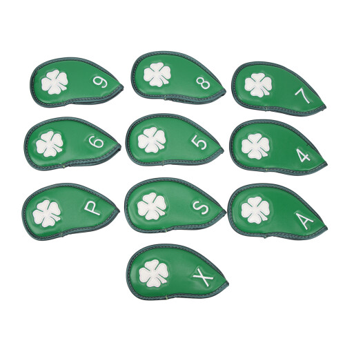 10pcs PU Green Four-Leaf Clover Head Covers 1