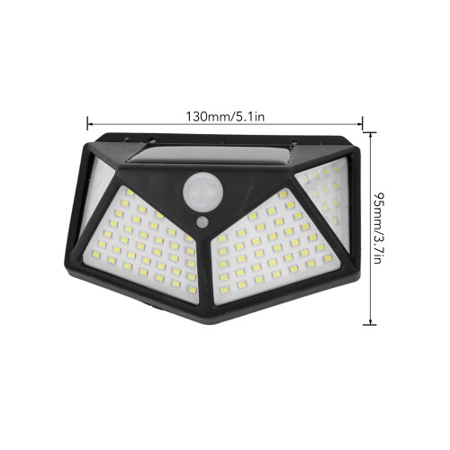 2Pcs Solar Motion Light 4Sided 18650 800mAh Black 1