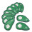 10pcs PU Green Four-Leaf Clover Head Covers 5