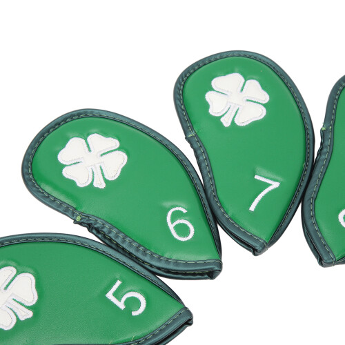 PU Golf Iron Covers 10 Pack Clover Pattern