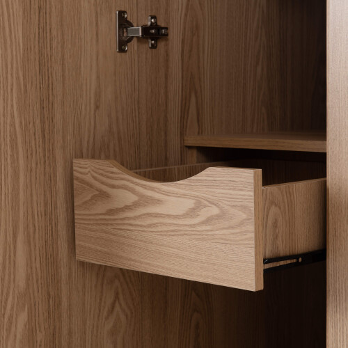 Seconique Tessa 4 Door 2 Drawer Mirrored Wardrobe Oak Effect 2