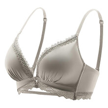 (L,Gray)Girls Stylish Front-Closure Padded Bra Enhance Small Busts Natural and Comfortable Underwears Girls Daily Wear Training Bras