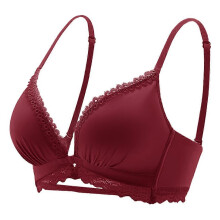 (S,Red)Girls Stylish Front-Closure Padded Bra Enhance Small Busts Natural and Comfortable Underwears Girls Daily Wear Training Bras
