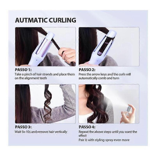 (Purple) Numoya - MagicCurler, Numoya Magic Curler, Automatic Hair Curling Iron 2