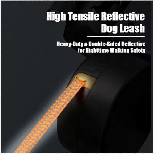 (Blue) Illuminated Double Retractable Leash for Two Dogs, 360 Anti-Tangle Swivel Strap 1