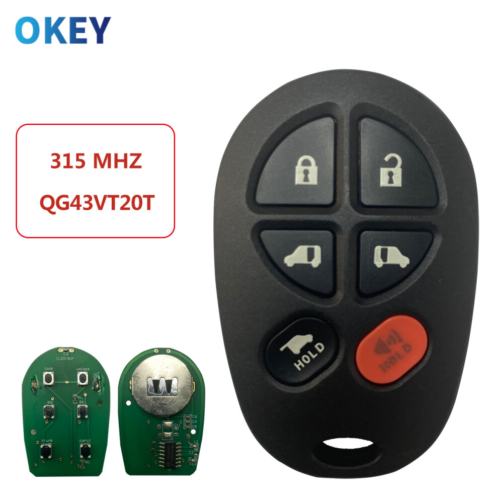 Remote Car Key 315Mhz 6Button For Toyota Sienna 2004-2016 Toyota Sienna Car Remote Keyless Entry 6935161696172