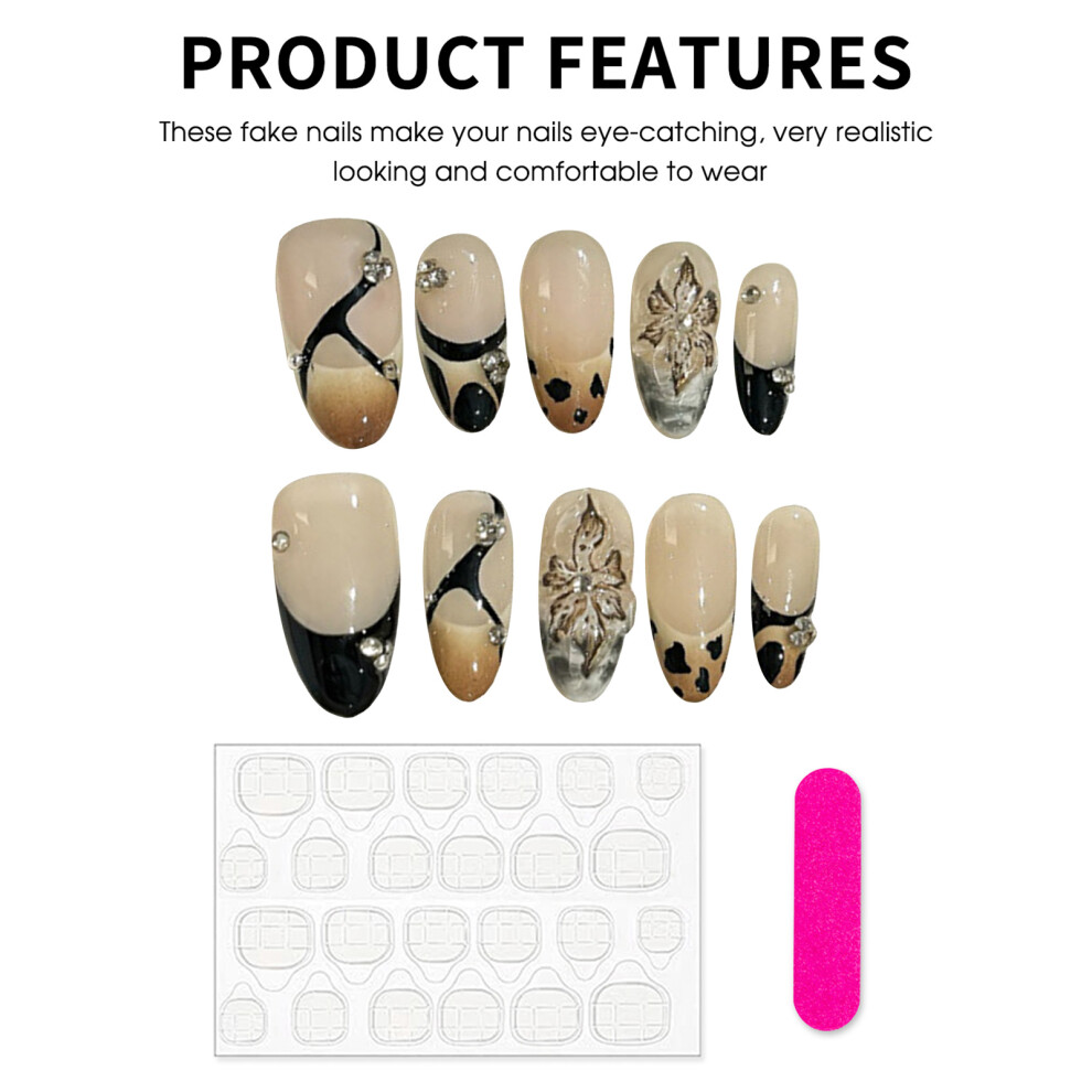 Dachuang Beauty (Xs) Flower French Nude Fake Nails - Reusable & Charming