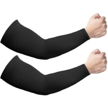(Black)2 Pairs Sun Uv Cooling Arm Sleeves For Men Women, Upf 50