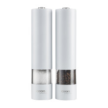 Cooks Professional Electric Salt and Pepper Mill Set | White