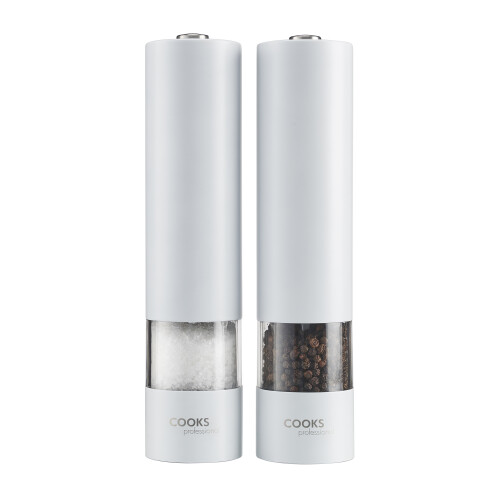 Cooks Professional Cooks Professional Electric Salt and Pepper Mill Set | White