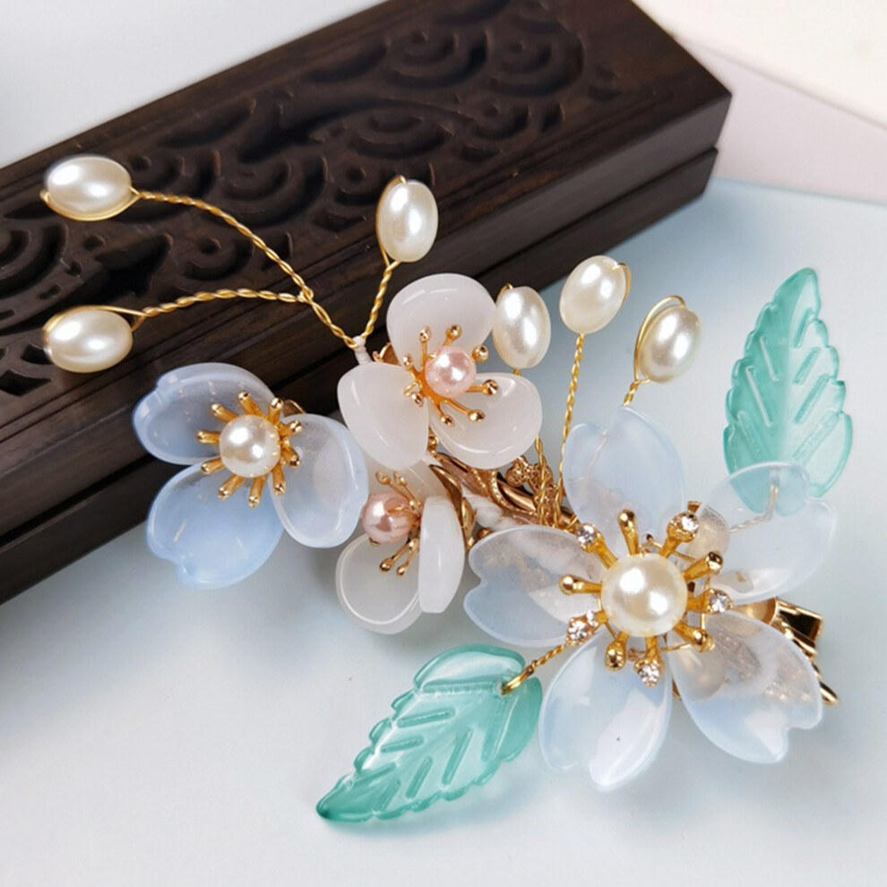 Hue-Grain Flower Hair Clips, Hypo-Allergenic Alloy For School