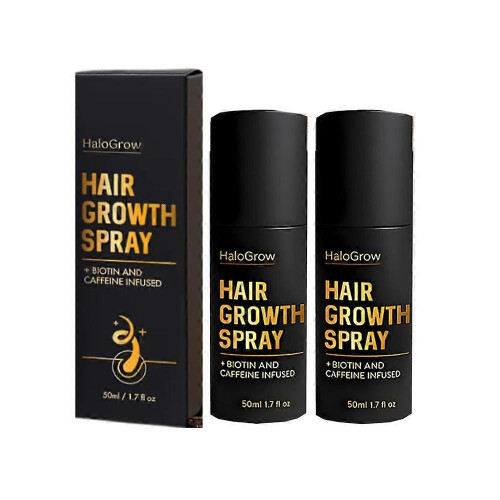 2PCS HaloGrow Hair Growth Spray with Biotin & Caffeine - Fast-Acting Hair Regrowth Treatment for Thinning Hair in Men & Women