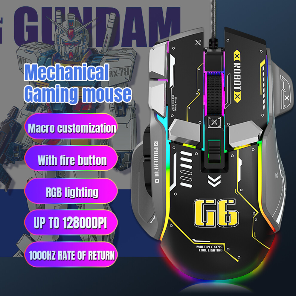G6 200-12800Dpi 129X82x42mm Rgb Wired Gaming Mouse 3261393690675
