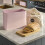 Cooks Professional Cooks Professional Bread Bin, Linen Bag and Bamboo Board Set | Pink 2