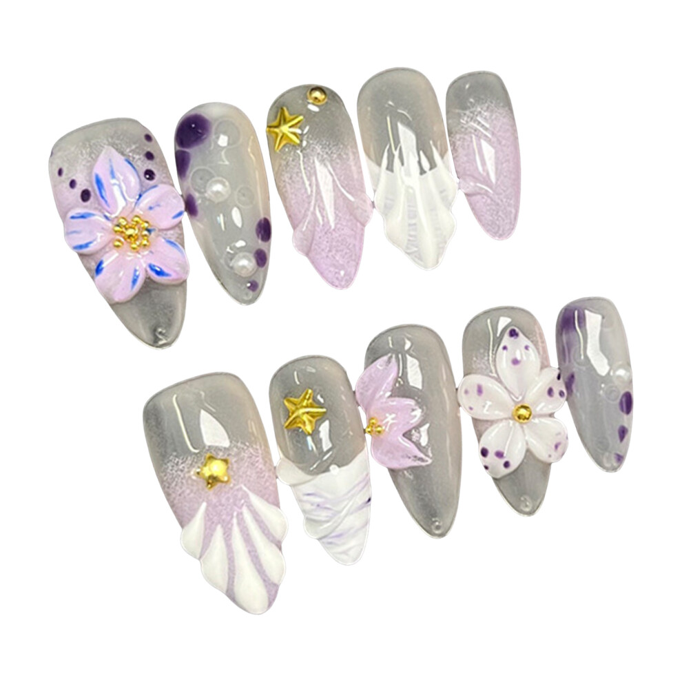 Creation-3C (Xs) Sweet Mauve Gradient Fake Nails, 10Pcs