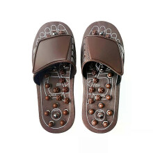 (XL Brown)Magnetic Stone Foot Massage Slippers Acupuncture Therapy Massager Shoes For Acupoint Activating Reflexology Foot Care Sandal
