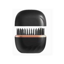 (Black) Wireless Portable Mini Hair Straightener Brush Fast Heating Anti-Scald With Protective Case Travel essential
