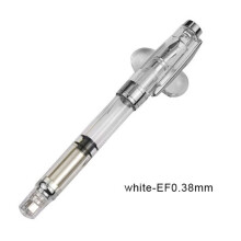 (Circle) Transparent Piston Fountain Pen Clear Demonstrator Ink Golden Iridium Fine Nib