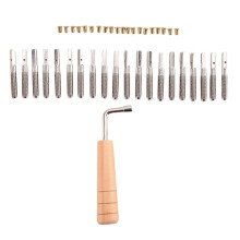 20 chevilles d'accord et 20 têtes de rivets avec clé d'accord en forme de L pour lyre, harpe, petite harpe, instruments de musique